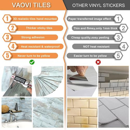 VAOVI Matte Peel and Stick Tiles Bathroom Wall(23pcs,Blue) - color: Blue Dream
