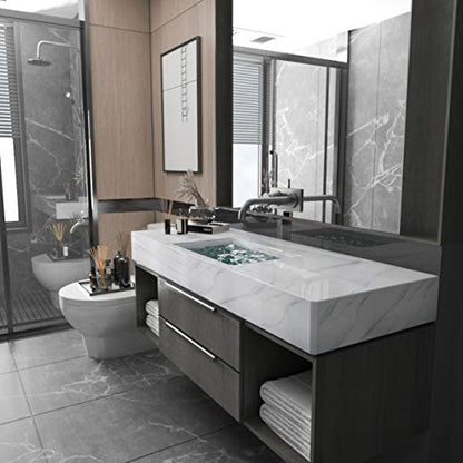 BAYYA Extra Wide Marble Granite Peel and Stick Wallpaper Ivory White - color: White, size: 31.5" x 157"