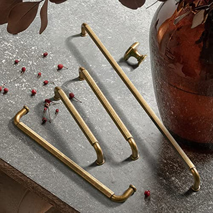 Goo-Ki 6 Pack 5 Inch （128mm） Hole Center Cabinet Pulls Antique Brass Zinc Alloy Kitchen Drawer Pulls Drawer Handles 5.5 Inch Length 2201-GT-128 - color: Antique Brass, size: 5 Inch Hole Centers