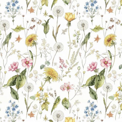 Jeweluck Floral Peel and Stick Wallpaper Wildflower Leaf 16.9"x118.1" - size: 16.9" x 118.1"