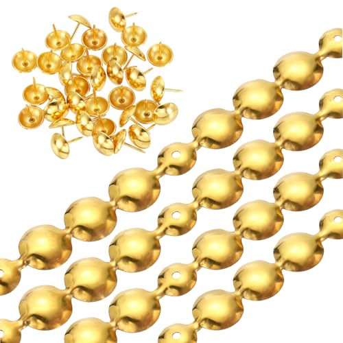 uxcell Upholstery Nailhead Trim, 6 Meters Glossy Upholstery Tacks Strips, Decorative Nail Trims with Nails for Sofa Headboard, Chair DIY Furniture Accessory (16mm Gold) - color: Gold, size: 6 Meters