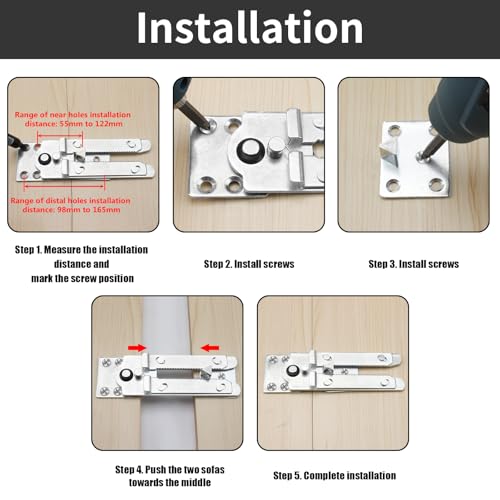 HOWDIA Sectional Couch Connectors, 175mm Sectional Couch Clips Adjustable Sofa Connectors, Keep Your Sectional Sofa Together, Heavy Duty Alligator Clamps Joint Clip for Modular Couch Furniture 2 Pcs - size: 175 MM