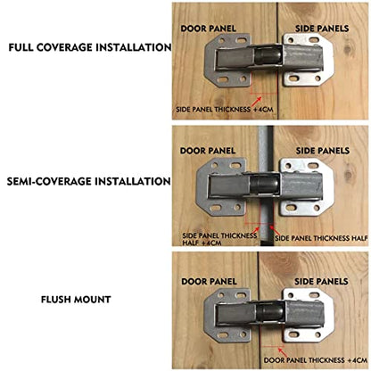 4 Pack Soft Close Damping Hinges, 90 Degree Concealed Cabinet Hinges with Slotless Design, Easy to Install for Cupboards, Drawers, Windows and Cabinet Doors