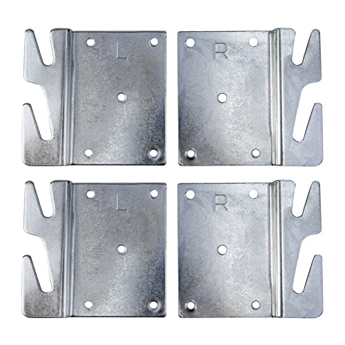 Mcredy Bed Rail Brackets, Heavy Duty Silver Bed Frame Hooks, 5-Hole, 4Pcs - size: Silver, 4 pieces