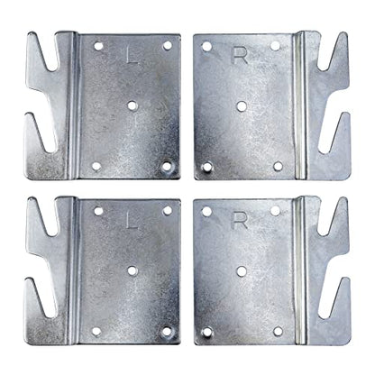 Mcredy Bed Rail Brackets, Heavy Duty Silver Bed Frame Hooks, 5-Hole, 4Pcs - size: Silver, 4 pieces