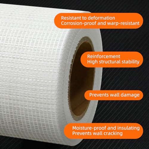 QILIMA Self-Adhesive Fiberglass Drywall Joint Tape Mesh for Wall Patch, 6 Inch by 75 Feet White - size: 6Inch x 75 Feet