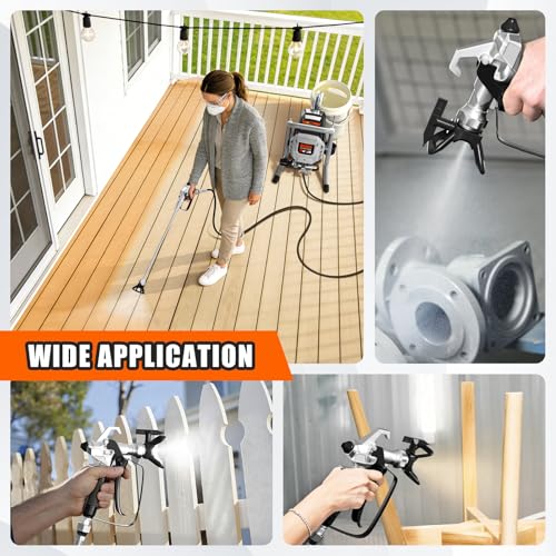 High-Pressure Electric Airless Paint Sprayer, Thinning-Free (Silver) - color: Silver