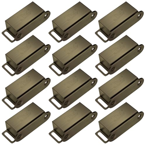 Cabinet Magnetic Catch Jiayi 12 Pack Magnetic Closures for Cabinet Door Magnetic Cabinet Catch RV Drawer Latches and Catches Bronze Magnetic Latch for Kitchen Closet Cupboard Closer - color: Bronze, size: 12 Pack