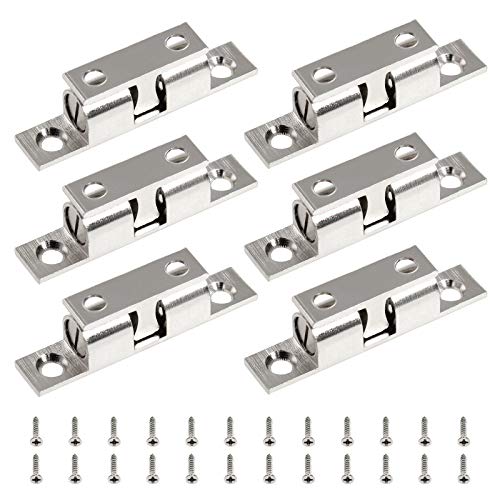 Jiozermi 6Pcs 2"/50mm Double Ball Tension Roller Catch Latch, Chromium - color: Silver, size: 2"/ 50mm, 6 Pcs