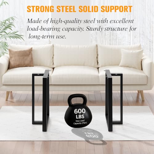 28 Inch Furniture Legs, Metal Coffee Table Legs Set of 2,Black - size: 28in