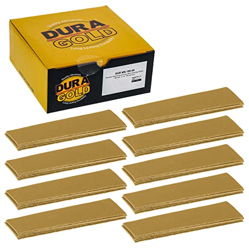 Dura-Gold Premium 1" x 4" Gold Sandpaper Micro Sheets, 180 Grit (Box of 45) - style: 180 Grit