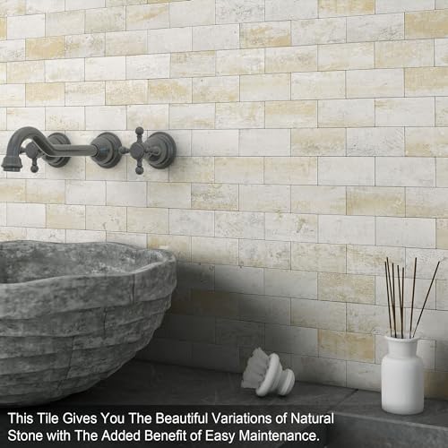 BeNice Marble Peel Stick Backsplash Tile Kitchen Blue Yellow Rust 10pcs - color: Blue Yellow Rust, size: 10sheets