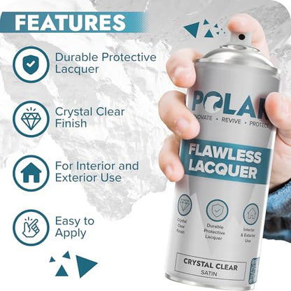 Polar Clear Satin Flawless Lacquer Spray - 4 x 13.5 Fl Oz - color: Clear Satin, size: 13.5 Fl Oz (Pack of 4)