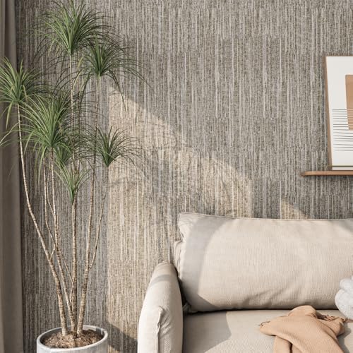 LACHEERY Taupe Grasscloth Wallpaper Textured Peel and Stick Fabric Wallpaper Textured Contact Paper for Cabinets and Drawers Waterproof Removable Grass Cloth Faux Linen Wall Paper for Walls 15.8"x80" - size: 15.8" x 80"