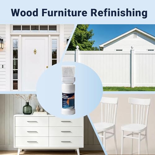 White Paint for Wood, Touch Up Paint, Furniture Cabinets Refinishing 6.35oz - color: White