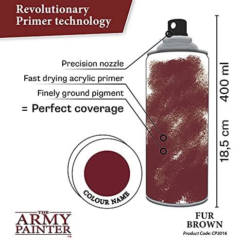 The Army Painter, Colour Primer Fur Brown, 400 ml acrylic spray - color: Fur Brown