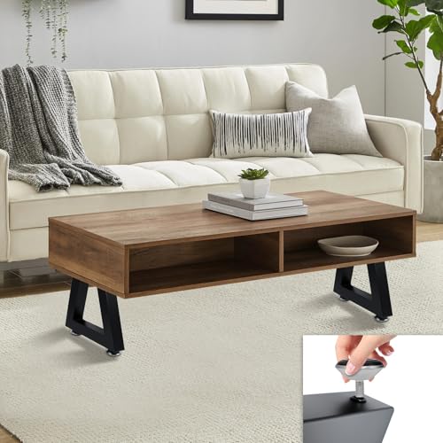 8 Inch Trapezoid Metal Table Legs Black, DIY Furniture Feets for Bench, Coffee Table, Stool Cabinet Legs, Including Screws and Adjustable Feet Pads, 8 Inch x 7.9 Inch - size: 8 Inch T