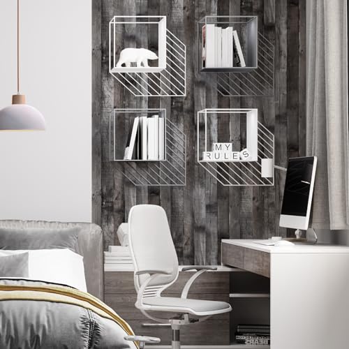 Peel and Stick Wood Wallpaper Grey/Black Vinyl 17.3"×200" Contact Paper Self Adhesive Thick Waterproof Self Adhesive for Cabinets liveroom - color: Grey/Black, size: 17.3" x 200"