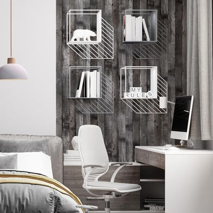 Peel and Stick Wood Wallpaper Grey/Black Vinyl 17.3"×200" Contact Paper Self Adhesive Thick Waterproof Self Adhesive for Cabinets liveroom - color: Grey/Black, size: 17.3" x 200"