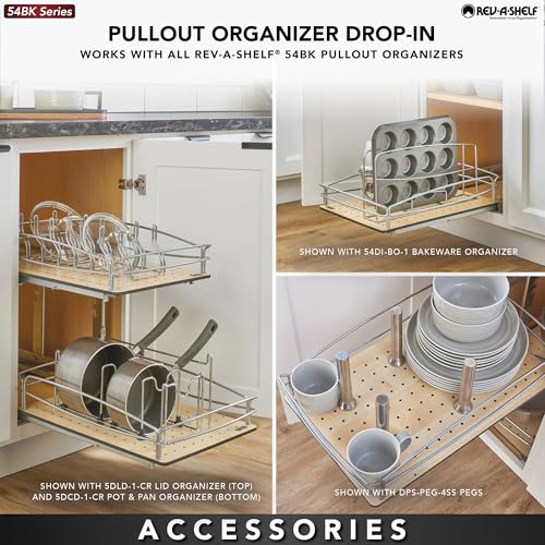 Rev-A-Shelf Pullout Organizer w/Soft-Close, Min Opening Width 14" - size: 18" Cabinet