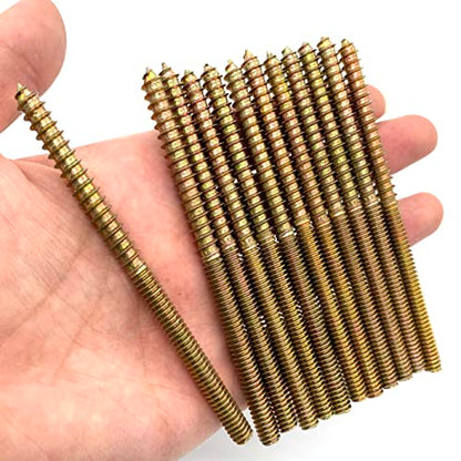 12 Pack 1/4-20 x 4 Inch Hanger Bolts 1/4-20" Double Headed Bolts 1/4 Wood Dowel Screw Self-Tapping Screw Hanger Bolts for Furniture Screws Threaded Rods Bolt 100mm Length - size: 1/4-20"x4"-12PCS