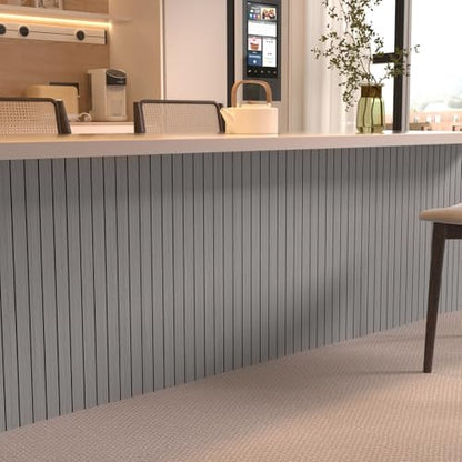 Peel and Stick Wood Slat Wall Panels, Grayish Brown, 118 x 15.7 in - color: Grayish Brown, size: 15.7" x 118"