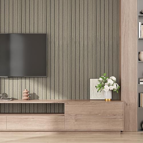 Dark Brown 3D Wood Slat Wall Panel Wallpaper Peel and Stick - color: Dark Brown