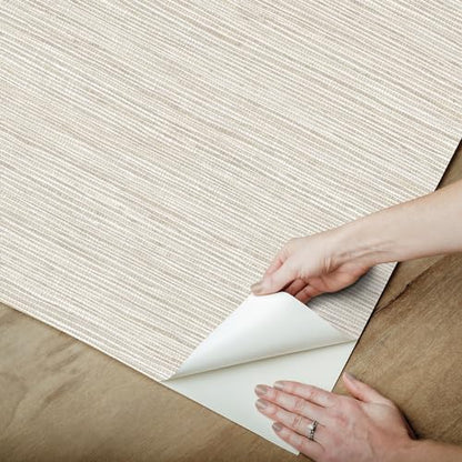 RoomMates Neutral Dimensional Grasscloth Peel and Stick Wallpaper - color: Neutral