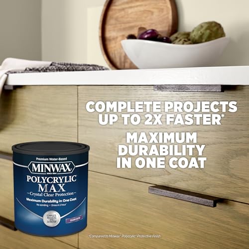 Minwax Polycrylic Max , Semi-Gloss, Clear, 1 Quart