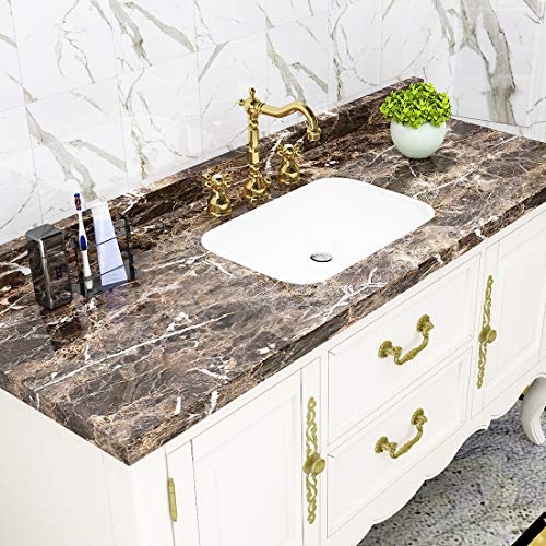 Livelynine Self Adhesive Wallpaper for Kitchen Counter Top Covers Marble Contact Paper Peel and Stick Countertops Waterproof Desk Cover Cabinet Vinyl Countertop Wrap Renter Friendly Laminate 15.8x78.8 - size: 15.8" x 78.8"