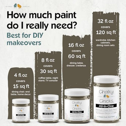 Chalky Chicks Beachwood 8 Fl Oz Chalk Paint for Furniture All in One - color: Beachwood (Brown/Gray), size: 8 Fl Oz (Pack of 1)