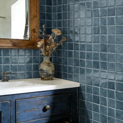 20pcs Peel and Stick Backsplash Wall Tiles,Retro Blue 6"x6" - color: Retro Blue