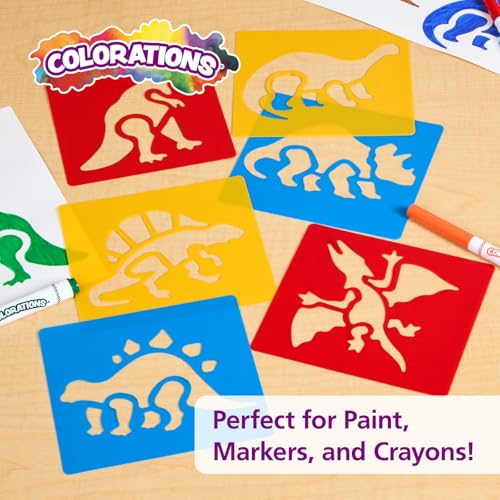 Washable Plastic Dinosaur Stencils - Set of 6 - style: Dinosaurs 6PK