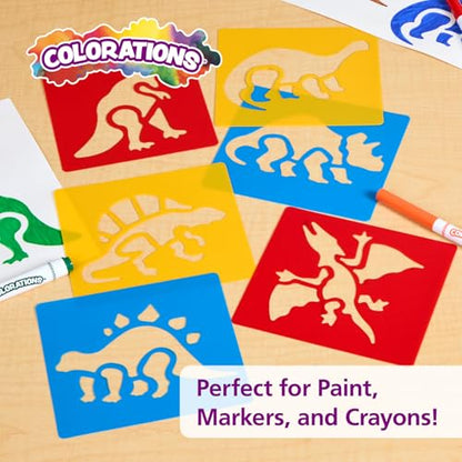 Washable Plastic Dinosaur Stencils - Set of 6 - style: Dinosaurs 6PK