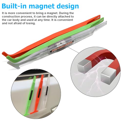Zpana Car Micro Wrapping Squeegee Curves Set, 3PCS Flexible Vehicle Vinyl Slot Tint Tool Kit with Different Hardness, Universal Automotive Accessories for Film Installation Seal Tucking