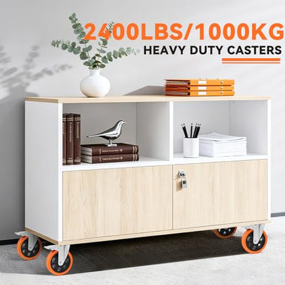 W B D WEIBIDA 6 inch Caster Wheels with Dual Locking, Casters Set of 4 Heavy Duty of 2400lbs, Premium Polyurethane No Noise Wheels for Cart, Workbench and Furniture - size: 6 INCH