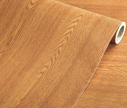TOOLDECO Peel Stick Wood Grain Wallpaper Countertop Paper Funitures Decorative Vinyl Sticker (15.8X79Inch, Yellow) (24Inch*98Inch) - size: 24"W x 98"L