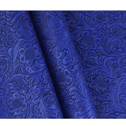 Solid Color Embossed Faux Leather Sheets 12 "x53 (30cm x 135cm) Embossed Texture Leather Fabric, Widely Used in Leather Earrings, Keychains, Sewing DIY Projects ﻿ (Royal Blue) - color: Royal Blue