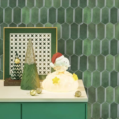 Alwayspon 10 Sheets 12" x12inch Emerald Green 3D Vinyl Backsplash Tiles, Self-Adhesive Peel and Stick Wall Tile Stickers Stick on Subway Tiles for Kitchen Bathroom Wall - color: Emerald Green