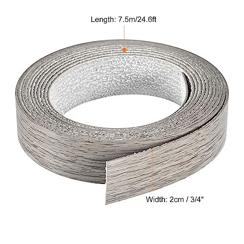 uxcell Edge Banding, 3/4 Inch x 24.6ft Pre-Glued Wood Veneer Edging Iron-on Flexible Edge Banding for Cabinet Repair Furniture Restoration, Brown Oak - size: 3/4 Inch x 24.6ft
