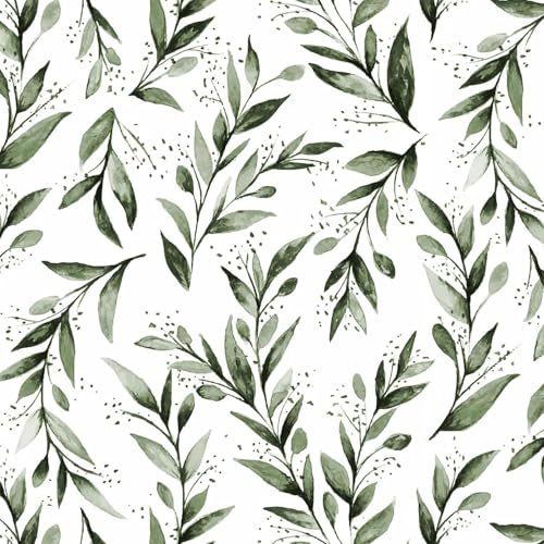 Livebor Leaf Wallpaper Peel and Stick Green Contact Paper17.7” x 590.5” - color: B-Green, size: 17.7" x 590.5"