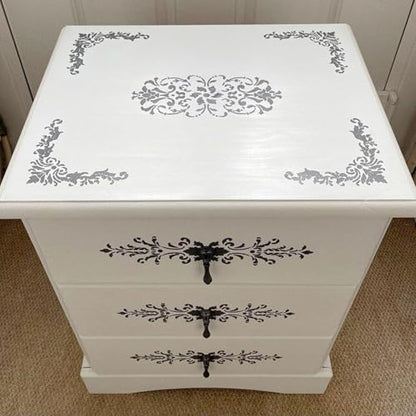 Corner Border Stencils for Crafts Mexican Flower Furniture Stencils - style: corner