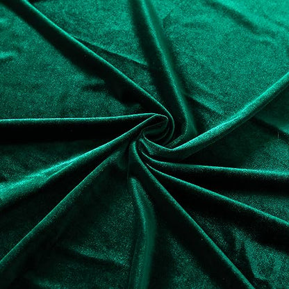 Stretch Velvet Fabric by The Yard for Apparel,Sewing,Crafting,Full Dress 93% Polyester 7% Spandex 63" Wide (Hunter Green,1Yard) - color: Huntergreen, size: 1 Yard