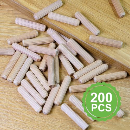 5/16" x 1-1/2" Wooden Dowel Pins - FoDau770 Beech Wood Dowel Rods - 200 Pcs - size: 5/16" x 1-1/2"