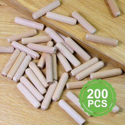 5/16" x 1-1/2" Wooden Dowel Pins - FoDau770 Beech Wood Dowel Rods - 200 Pcs - size: 5/16" x 1-1/2"