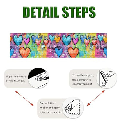 Wall Decal 78.7 x 15.7 in Heart Graffiti Peel and Stick - color: colorful0902