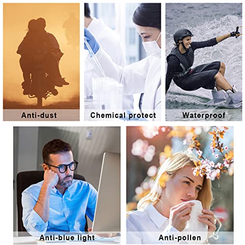 SQIMZAR Safety Glasses Goggles For Women Nurses Protective Eyewear,Anti Fog Safety Goggles - color: Black+clear+leopard+new Blue