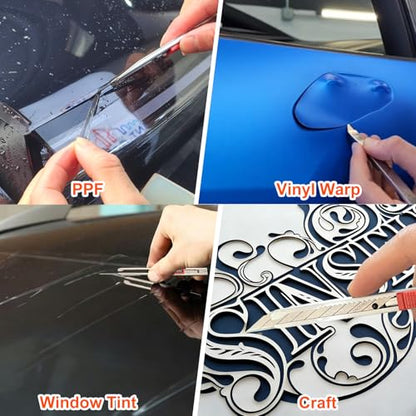 9mm Auto Lock Utility Knife with 30 Degree SK2 Snap-off Blades, Precision Box Cutter for Car Vinyl Wrap, PPF, Window Tint and Craft(S506) - color: 9mm-30 Degree-s506