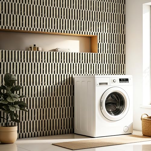 Art3d Arrowhead Design Peel and Stick Backsplash, 10-Pack, Black & White - color: Black & White Marble With Metal Gold