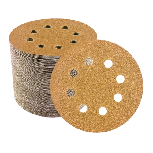 5-Inch Orbital Sander Discs, 8-Hole Pattern, 100-Pack, Hook and Loop Sandpaper for DA Sanders, Paint and Wood Finishing (60 Grit-100 PCS) - style: 60 Grit-100 PCS